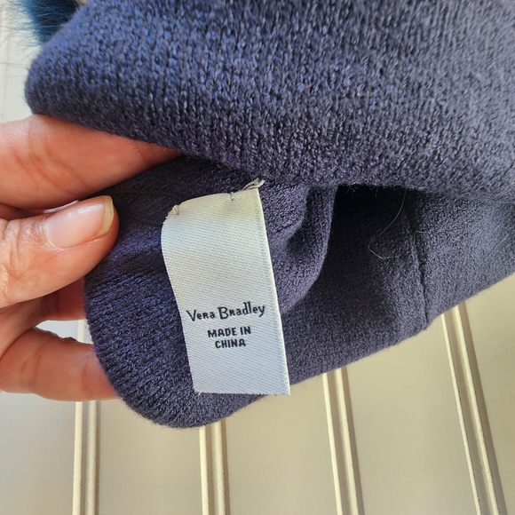Vera Bradley Knit Pom Pom Beanie in Tartan Plaid - Picture 4 of 7
